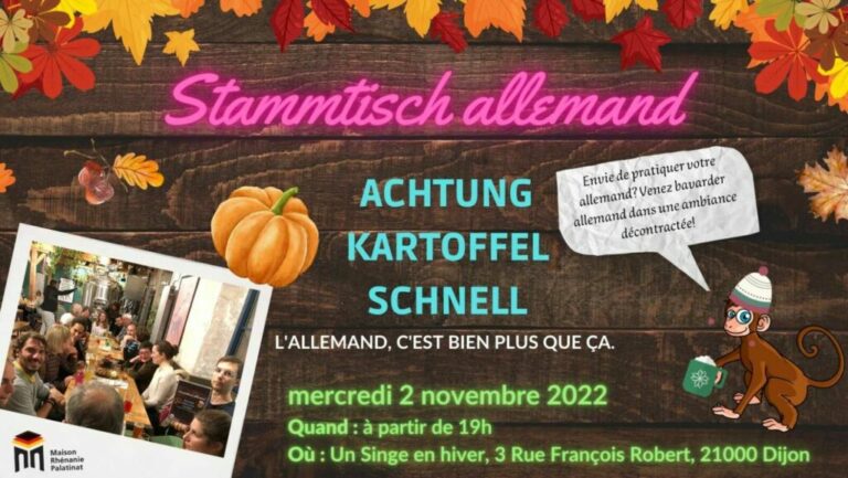 Mercredi 2 novembre 2022 à 19h : Stammtisch #3